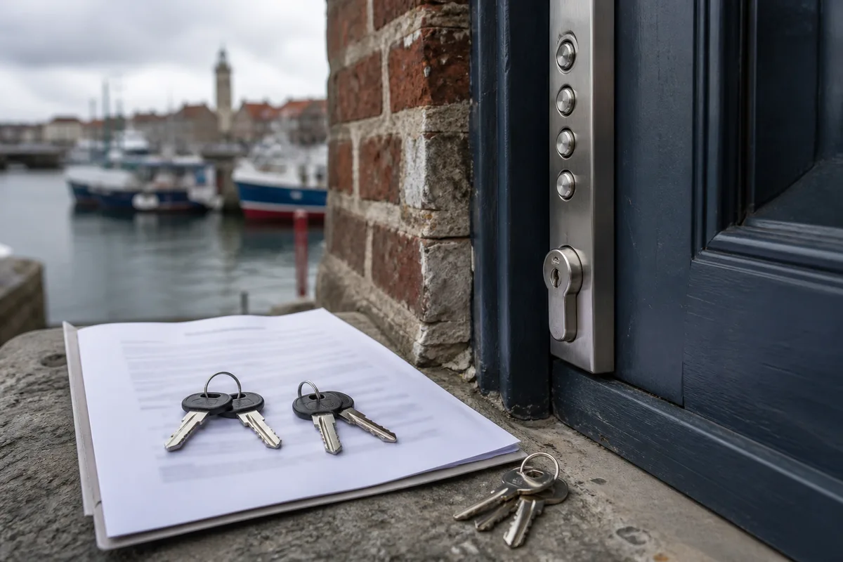 Deux jeux de clés neuves posés sur un contrat de location